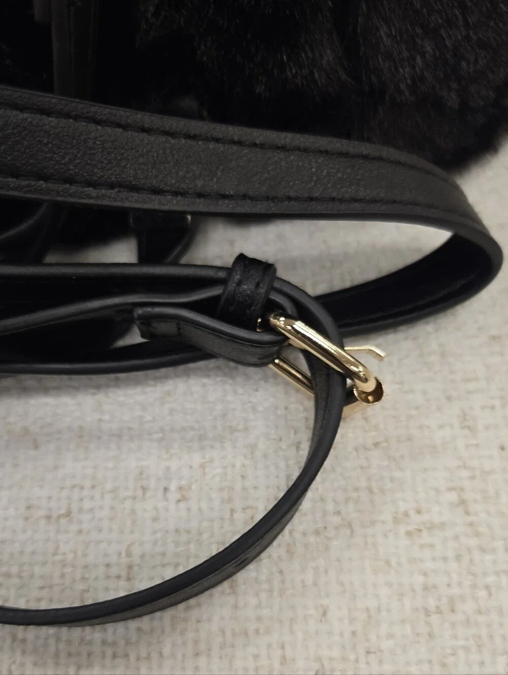 Juicy Couture Black Faux Fur Backpack